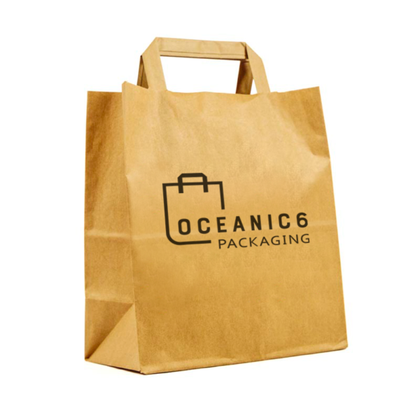 Recycled Brown Kraft Paper Bag with Flat Handle