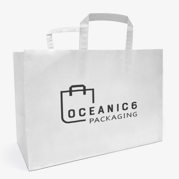 Recycled Brown Kraft Paper Bag with Flat Handle