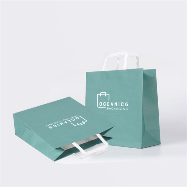 Recycled Brown Kraft Paper Bag with Flat Handle